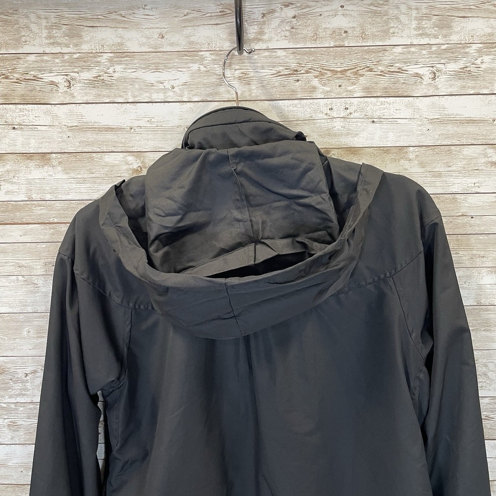 Nike Womens M Jacket Reversible Black Fit Dry Hidden Hood Running Cycling Logo - Picture 14 of 16